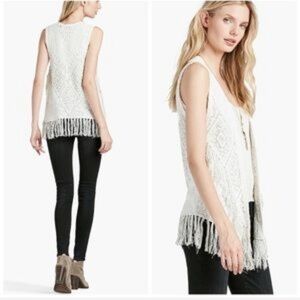 Lucky Brand | Cream Diamond Fringe Vest Small